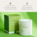 Literie NYC Inspired Scented Candle: Afternoon in Central Park - Grass & Bergamot Scent, 9oz, 50 Hour Burn, Vegan Soy & Coconut Blend Candle for Home Decor, Gift for Women & Men