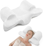 AM AEROMAX 8-Inch Wide Head Support Memory Foam Back Sleep Training Pillow - Keep Head Straight for Wrinkle Prevention, Anti-Wrinkle & Anti-Aging Beauty Pillow