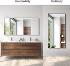 Black Bathroom Mirror for Wall, 60x30 Inch Rectangle Mirrors with Metal Frame, Modern Vanity Wall Mirror Decor for Bathroom Living Room, Entryway Hangs Horizontal or Vertical