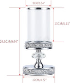 Candle Holder for Pillar Candle, Pillar Candle Holders for Wedding, Coffee Dining Table, Christmas, Table Centerpieces, Home Décor ZXC048D (1 Crystal Ball)