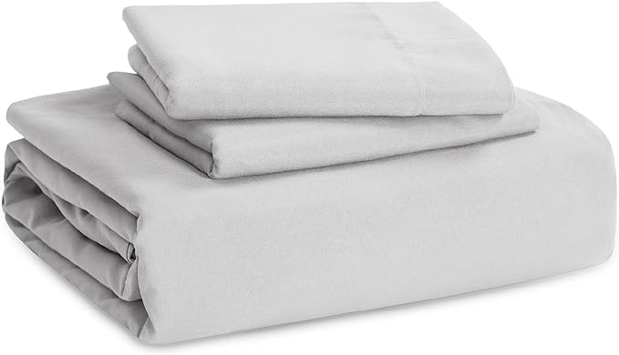 Bedsure Light Grey Duvet Cover Full Size - 3 Pieces Prewashed Extra Soft Cotton-Like Bedding Set, Includes 1 Duvet Cover 80x90 Inches with Zipper Closure & 2 Pillow Shams, Comforter Not Included