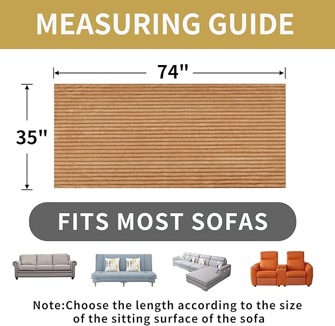 HAOMAIJIA Waterproof Couch Cover for Dogs Washable,Fuzzy Pet Couch Covers for Sofa,Thick Soft Dog Bed Cover Non-Slip Couch Covers for 3 Cushion Couch Sofa Pet Friendly(Khaki, 35" x 74")