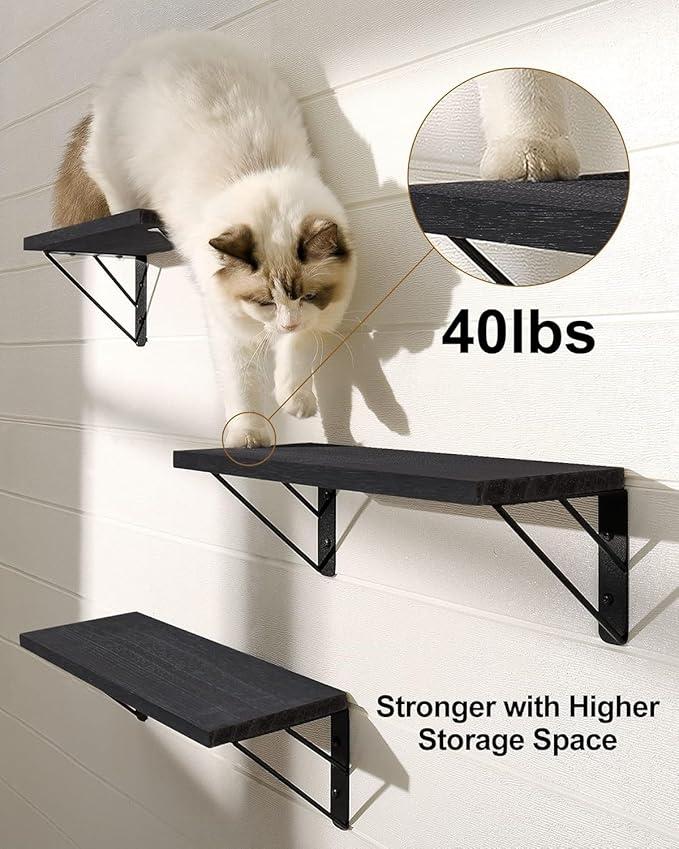 BAYKA Wall Shelves for Bedroom Decor, Floating Wall Shelves for Living Room Kitchen Storage, Mounted Rustic Wood Floating Shelves for Kids Books, Corner Shelves for Bathroom, Office(Set of 3)