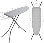 APEXCHASER Full Size Ironing Board with Iron Rest, Lightweight Iron Board with Height Adjustable, Extra Thick Heat-Resistant Cover with Padding, Heavy-Duty Sturdy Metal Legs, 43x13 Grey