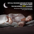 Bed Canopy Portable Blackout Bed Tent Privacy Tent for Adult Indoor Sleeping with 3 Doors, Storage Bag