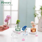 Small Glass Bud Vases for Centerpieces - Hewory 40pcs Colored Sturdy Cute Flower Vases Bulk, Mini Bottle Vase for Wedding Home Decor Birthday Party Events Mother's Day Bridal Shower Gifts Table Decor