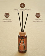 M&SENSE Jasmine Sandalwood Reed Diffuser: 6.3 fl oz Non-Toxic Aroma Set with Sticks, Light & Subtle Fragrance, Long-Lasting Natural Essential Oil Gifts for Bedroom, Shelf Decor & Small Spaces