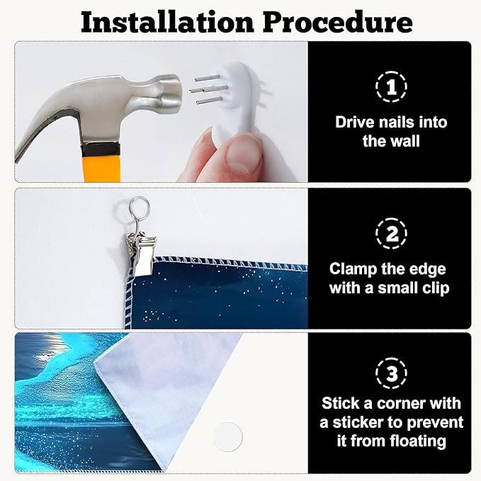 Nature Tapestry Forest Tree Sea Cave Wall Hanging, Stream Through Rainforest Landscape Wall Art Tapestry for Bedroom Living room (Blue Tears, 90"×70", Unframed)