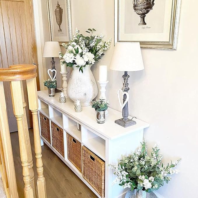 Beferr 6Pcs Artificial Eucalyptus Stems Greenery Stems 24" Tall Fake Plants Decor Faux Floral Stems for Vase Home Party Wedding Decorations