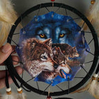 Remorelt Wolf Dream Catchers，3-Layer Circle Wall Hanging with Different Wolf Art for Wolf Lover Room Decor,Ideal Bedroom Wolf Home Decor,Dream Catcher for Boy Kids(DC01 6Inch Wolves)