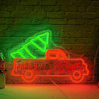WLHOPE Christmas Truck Neon Sign,Merry Christmas Neon Signs for Wall Decor,Dimmable Merry Christmas Led Signs for Christmas Party Backdrop Bedroom Window Bar Club Shop,Christmas Gift Decoration