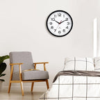 Atomic Wall Clock 10 Inch, Modern Clock Battery Operated Classic Analog Decorative for Kitchen, Living Room, Office, Bedroom, Bathroom (Black)