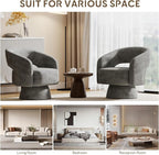 Bonzy Home Swivel Barrel Chair,Set of 2 Velvet Accent Armchair 360 Degree Swivel Club Chair for Living Room Bedroom Reception Room, Dark Grey
