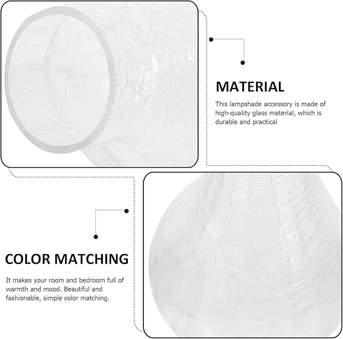 Uonlytech Home Decor Vintage Decor Glass Lamp Chimney, Chimney Transparent Glass Shade Replacement Oil Lamp Wall Cover for Vintage and Antique Style s, Burst Crack Home Decor Decor