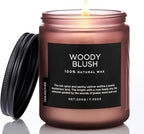 M&SENSE Woody Blush - Rose Vetiver Scented Candles 7.05oz 50 Hour Long Lasting Burn Non Toxic Natural Luxury Candle Gifts for Women，Aromatherapy Gifts for Relaxing Spa