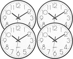 Lumuasky 4 Pack Wall Clock,12 Inch Silent Battery Operated Non Ticking Quartz Round Analog Classic Clock Modern Design for Home Office Classroom School Living Room Bedroom