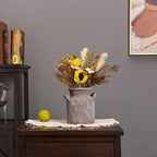 Quoowiit Ceramic Rustic Farmhouse Vase, Distressed Decorative Flower Vases for Home Decor, Ideal Shelf Decor, Boho Vase for Living Room Bedroom Kitchen Office Centerpiece Table Decorations