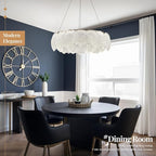 LED Crystal Glass Chandelier Dimmable Round Dining Room Chandelier Over Table Modern Gold Chandelier Lighting Fixture for Home Office Bedroom Living Room Kitchen 24in, 55W with Remote Control