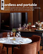 KDG Cordless LED Table Lamp Set of 2, Portables Fabric Shade Desk Lamps, 4000mAh Rechargeable Battery Powered Lighting, Dimmable Light for Dining Room, Bedroom, Bedside, Night Light, Balcony (Green)