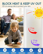 Frosted Glass Window Film Decorative with Reference Cutting Line, Bathroom Window Privacy Film for Glass Windows Cover, Static Cling, Removable, Reusable, Anti-UV, Anti-Glare, 45.2" x 78.74"