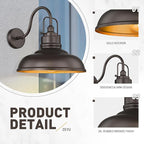 zeyu 18 Inch Gooseneck Barn Light, Farmhouse Outdoor Sconces Wall Lighting, Outdoor Barn Light for Garden Garage, Oil Rubbed Bronze Finish, 016-1BL ORB