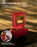 Camping Oil Lantern，Oil Lamp with Cooker Stove，Fuel Lamp for Outdoor，Portable Oil Lamp，Portable and Convenient for Heating and Cooking (Red)