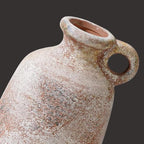 Sunddo 10 Inch Rustic Terracotta Ceramic Vase, Farmhouse Vintage Flower Vase with Handle, Centerpiece Table Decorations, Living Room Kitchen Bedroom Desk Shelf Decor Gift