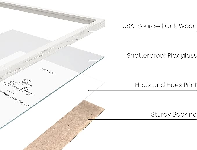 HAUS AND HUES Standalone White Oak Frame Set of 3-11x17