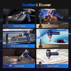 Car Vacuum Cleaner, 16000PA Mini Car Vacuum Cordless Powerful, 7 in 1 Portable Handheld Vacuum Cordless with LED Light, Dual Filters, One-Touch Empty for Pet Hair, Home, Office