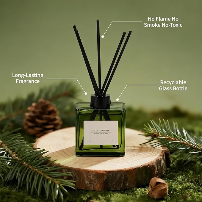 Reed Diffuser, 4 oz Vanilla Cream Scent Diffuser with 7 Sticks, 90 Days Long Lasting Reed diffusers for Home, Elegant Fragrance for Bathroom Bedroom Office Decor, Air Fresh