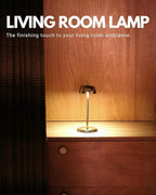 FLICKER Cordless LED Table Lamp with 3-Level Brightness, Dimmable, Rechargeable Battery, Perfect for Patio, Living room, Bedside, Restaurants, and Ambient Lighting - Modern Design (Golden)