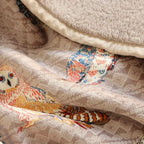 UKELER Flannel Sherpa Throw 80'' x 60''- Cute Colorful Owl Design Soft Plush Flannel Blanket Throws for Bed/Couch/Sofa/Office/Camping