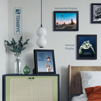 8.5x11 Picture Frame Set of 3 - Black Woodgrain, Solid Wood & HD Tempered Glass, Table Display or Wall Hanging