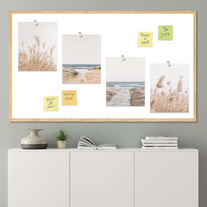 SIGNWIN Poster Bathroom Decor 11"x14"x 4, Wall Art Room Decor Multicolor for Living Room, Bedroom, Office White Pampas Grass Beach Ocean Shore Horizon Nature Wilderness Realism Landscape Colorful