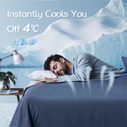 Queen Cooling Comforter with Tencel™ Fill for Hot Sleepers & Night Sweats - Lightweight, Breathable, Double-Sided Cold Blanket All Season Thin Bedding (Blue, Full 90"x 90")