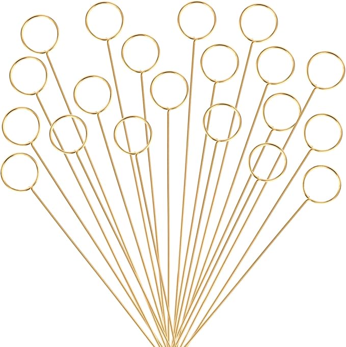 20 Pcs Floral Pick Card Holder Picture Holders Wire Clip for Tables, DIY Craft Gift Card Holder for Centerpieces Memo Holder Metal Place Card Holders for Party Birthday Office Cake Topper
