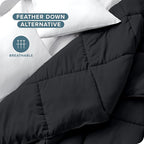 Bare Home Duvet Insert Comforter - Queen Size - Goose Down Alternative - Ultra-Soft - Premium 1800 Series - All Season Warmth - Bedding Comforter (Queen, Black)