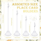 20 Pcs Table Number Holders 4/6/8/10 Inch Metal Place Card Holders with Alligator Clip Heavy Base Wedding Table Number Stand Picture Photo Clip for Banquet Party Birthday Restaurant(White)
