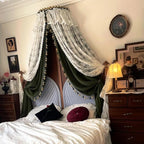 Middle Ancient Style Girl Bed Curtain Princess Bed Canopy for Girls Decorative Curtains for The Headboard of The Villa Bedroom