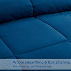 EASELAND Oversized King Down Alternative Comforter - Quilted Duvet Insert for All Seasons, Soft Lightweight with Corner Tabs, Summer Winter Warm Bedding, Navy 98x116 Inches