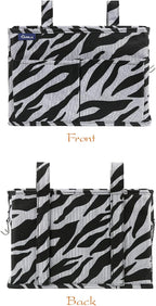 Surblue Caddy Hanging Organizer Bedside Storage Bag for Bunk and Hospital Beds, Zebra, Small
