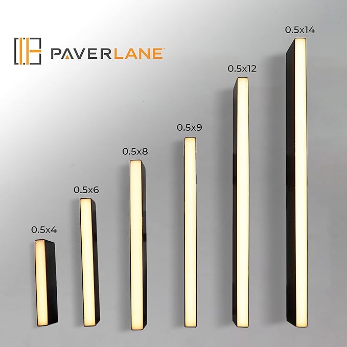 LUMENGY Paver Light Slim 0.5x12 Inch (0.55 x 11.8) Glare-Free Steel Lighting for Pavers, Brick, Walls, Driveways, Walkways & Pathways, 2700K Warm White, Waterproof, Drive-Over, Weird 12V AC/DC