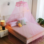 VISATOR Mosquito Net Bed Canopy for Girls,King Canopy Bed Curtains Queen Size from Ceiling,Dome Mosquito Netting Bed Tent Twin Girls Canopy Bed Decor for Baby Crib,Kid Bed and Adult Beds (Pink-Dome)