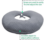 Professional Gaming Pillow for Lap; Arm Rest Pillow Gaming Lap Pillow with Crochet Support - Eliminate Pain in Gaming (Grey)