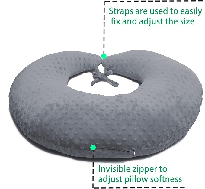 Professional Gaming Pillow for Lap; Arm Rest Pillow Gaming Lap Pillow with Crochet Support - Eliminate Pain in Gaming (Grey)