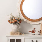 Ceramic Flower Vase Home Decor - Farmhouse Table Vases Rustic Vintage Living Room Kitchen Bedroom Decorations for House Book Shelf Office Coffee Desk Dining Fireplace (7.4" Retro)