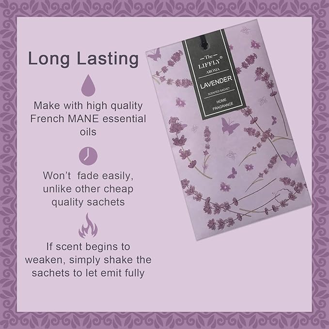 14 Packs Lavender Scented Sachets for Drawers and Closets
