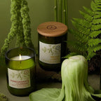 Paddywax Eco Green Collection Soy Wax Blend Candle in Glass Jar, Meyer Lemon Scent, Green Vessel with Wood Lid, 8 oz