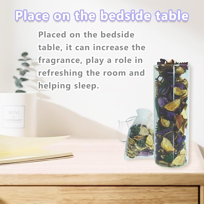 DIY Purple Moon Goddess, Sachet Kitl Floral Fragranc,5 mesh Bags+Dried Flowers| Potpourri Bags, Scented Potpourri Bowl Fillers,Dried Flowers,Home Fragrance Sachet of Petal, Vase Decor.