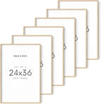 Haus and Hues 24"x36" Beige Oak Wood Frames Set of 6 - 24x36 Natural Wood Frames for Posters, 24x36 Frame Wood, 24x36 Poster Frames for Wall, 24x36 Frame Light Wood, Picture Frames 24x36 Picture Frame 24x36 Wood Frame 24x36 (Beige Oak)